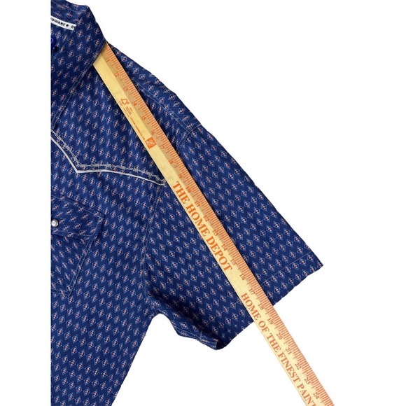 Cowboy Hardware Men Blue Short Sleeve‎ Pearl Snap Shirt Size XXL - Picture 6 of 7